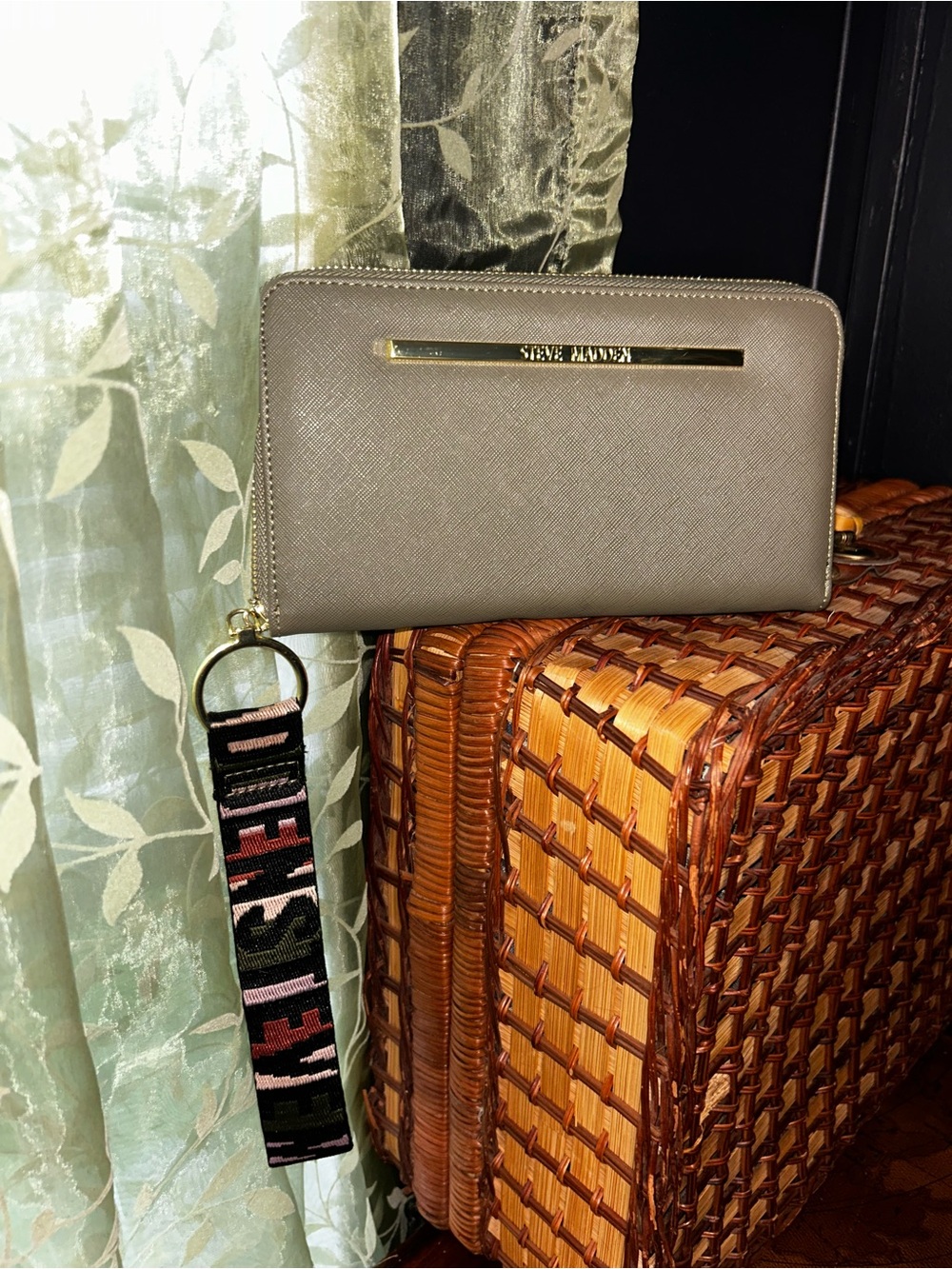 Steve Madden Bzip-Web Zip Around Wristlet Wallet